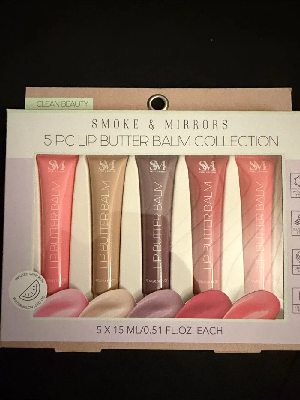 Smoke & Mirrors 5pc Lip Butter Balm Collection - Assorted Pinks & Nudes